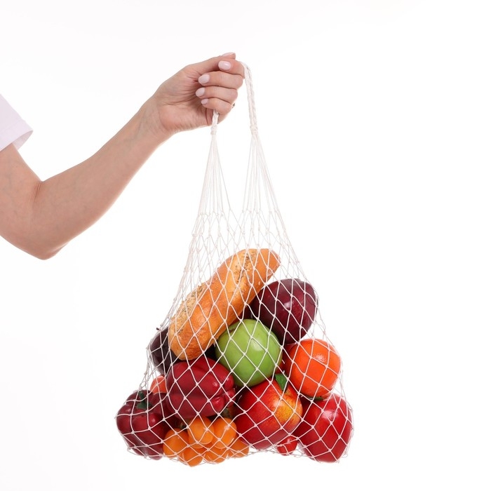 Авоська плетёная сумка 6 л, 38 см, ручка 18 см, клетка 2 см, плотный капрон Авоська плетёная сумка 6 л, 38 см, ручка 18 см, клетка 2 см, плотный капрон