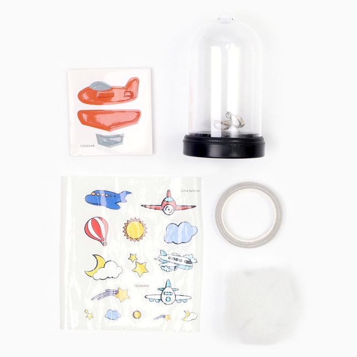 Набор для творчества «Ночник. Самолёт», с наклейками, фигуркой