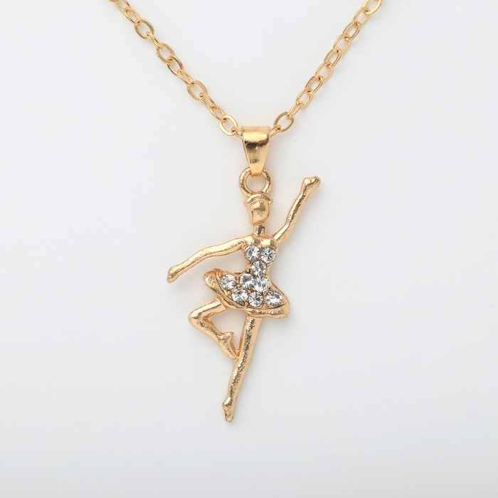 Кулон «Балерина» фуэте, цвет белый в золоте, 40 см Кулон «Балерина» фуэте, цвет белый в золоте, 40 см
