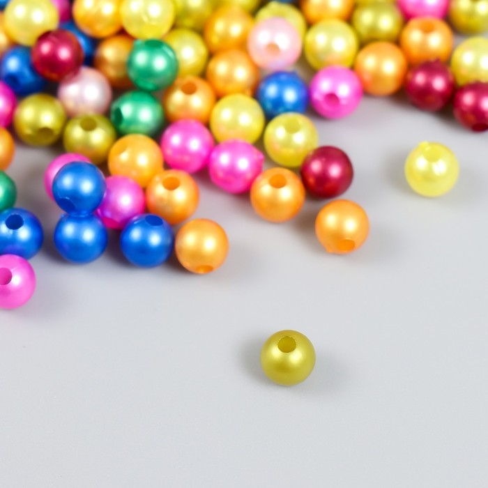 Бусины для творчества пластик Бусины для творчества пластик "Яркий перламутр" набор 20 гр d=0,6 см