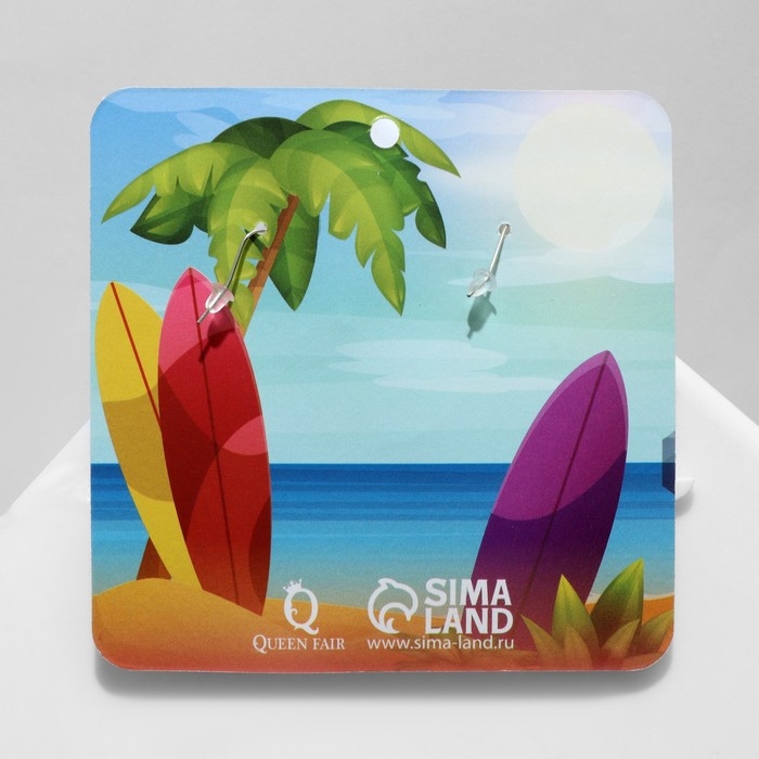 Серьги акрил «Гуси» в спасательных кругах, цветные в серебре Серьги акрил «Гуси» в спасательных кругах, цветные в серебре