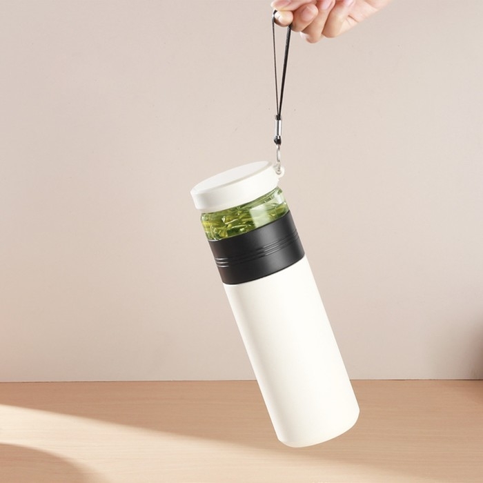 Термос для чая и кофе, 500 мл, с колбой, сохраняет тепло до 8 ч, белый