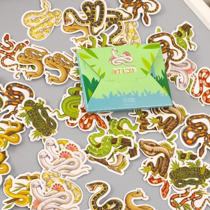 Наклейки для творчества Наклейки для творчества "Змеи" тиснение золото набор 48 шт 9х7х0,8 см