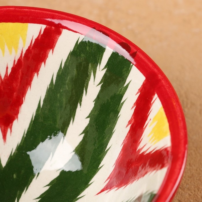 Пиала чайная Риштанская керамика  Пиала чайная Риштанская керамика "Атлас" большая, разноцветная, 11 см