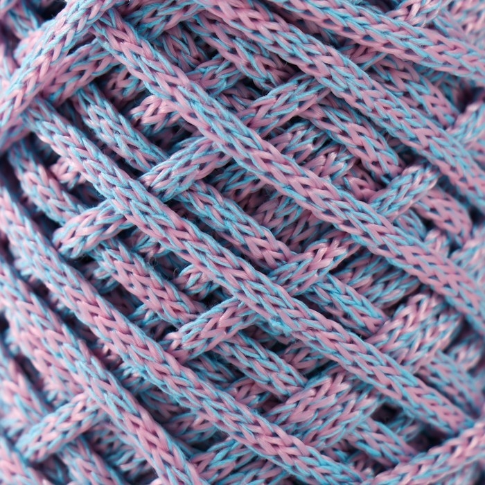 Шнур для вязания 35% хлопок,65% полипропилен 3 мм 85м/160±10 гр (Голубой/розовый) Шнур для вязания 35% хлопок,65% полипропилен 3 мм 85м/160±10 гр (Голубой/розовый)