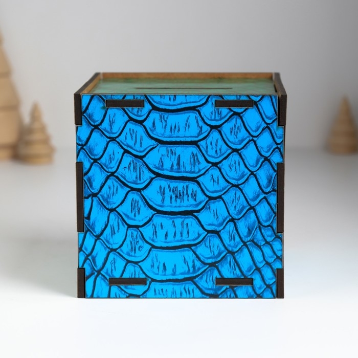 Копилка куб  Копилка куб "Змея. Богатства" 10х10х10 см