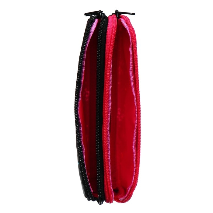 Пенал мягкий, 2 отделения, объёмный, 90 х 220 х 40 мм, Stavia Пенал мягкий, 2 отделения, объёмный, 90 х 220 х 40 мм, Stavia "Неон" чёрный 86213