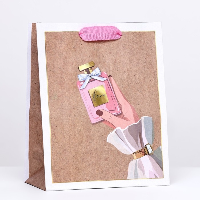 Пакет крафт Пакет крафт "Love" 18 х 22,3 х 10 см