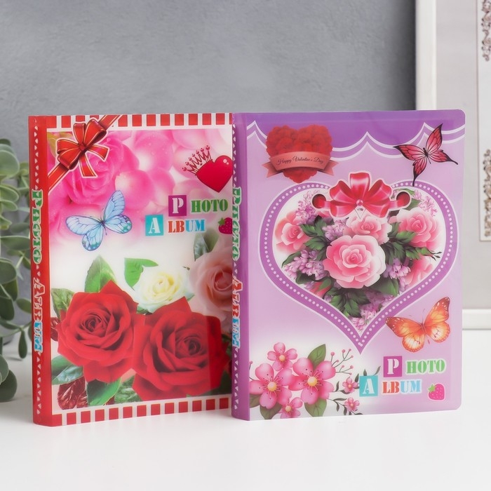Фотоальбом на 36 фото 10х15 см  Фотоальбом на 36 фото 10х15 см "Цветочник" МИКС 16,5х12,5х1,5 см