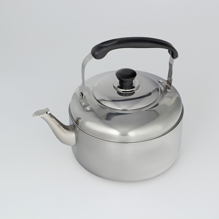 Чайник со свистком из нержавеющей стали, 5 л, цвет хромированный Чайник со свистком из нержавеющей стали, 5 л, цвет хромированный