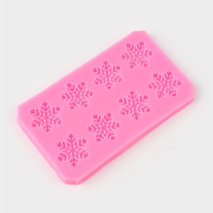 Молд новогодний «Снегопад», силикон, 11×6,8×0,6 см, цвет розовый Молд новогодний «Снегопад», силикон, 11×6,8×0,6 см, цвет розовый