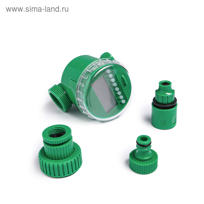 Таймер для полива, электронный, с комплектом коннекторов, пластик, Greengo Таймер для полива, электронный, с комплектом коннекторов, пластик, Greengo