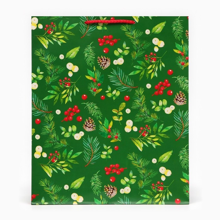 Новый год. Пакет подарочный  Новый год. Пакет подарочный "Веточки", 26 х 32 х 12 см.