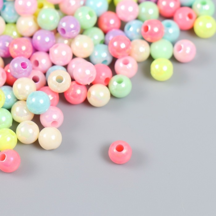 Бусины для творчества пластик Бусины для творчества пластик "Перламутр пастельных тонов" набор 20 гр d=0,6 см