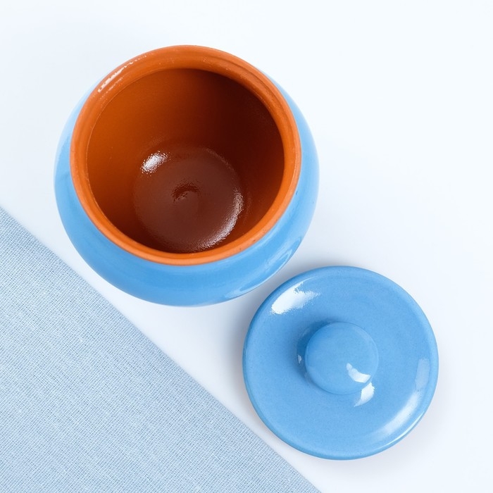 Горшочек под жаркое с крышкой  Горшочек под жаркое с крышкой "Вятский" 0,6л, голубой