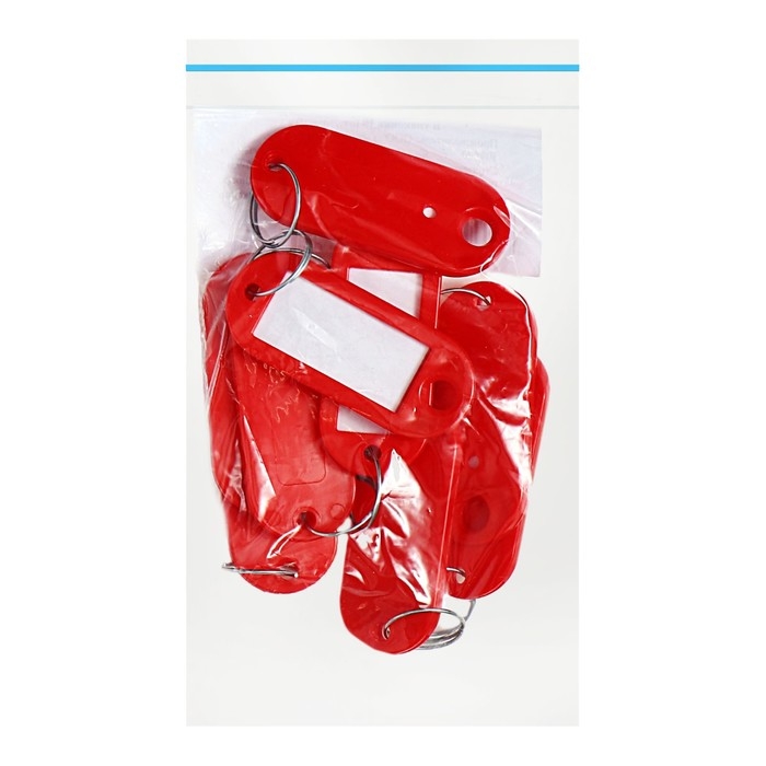 Набор брелоков для ключей, 10 штук, 53 мм, цвет красный Набор брелоков для ключей, 10 штук, 53 мм, цвет красный