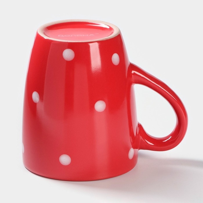 Кружка Доляна «Красный горох», 360 мл, цвет красный Кружка Доляна «Красный горох», 360 мл, цвет красный