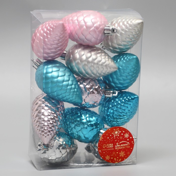 Украшение ёлочное Украшение ёлочное "Шишка" (набор 12 шт) 6 см, микс