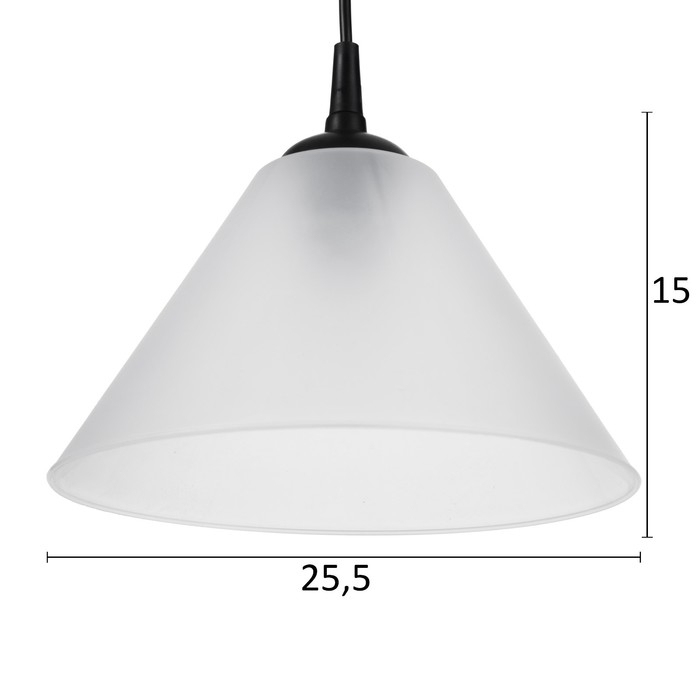Подвес  Подвес "Конус" 1х15Вт Е27 МОДЕЛЬ: BR 00272 черный/прозрачный 25х25х15см