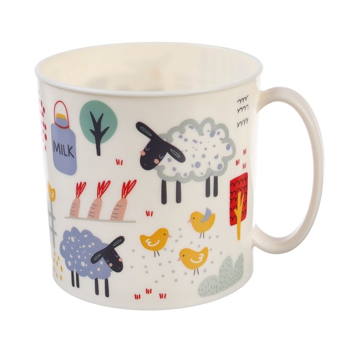 Кружка детская с декором 280 мл, светло-бежевая Кружка детская с декором 280 мл, светло-бежевая