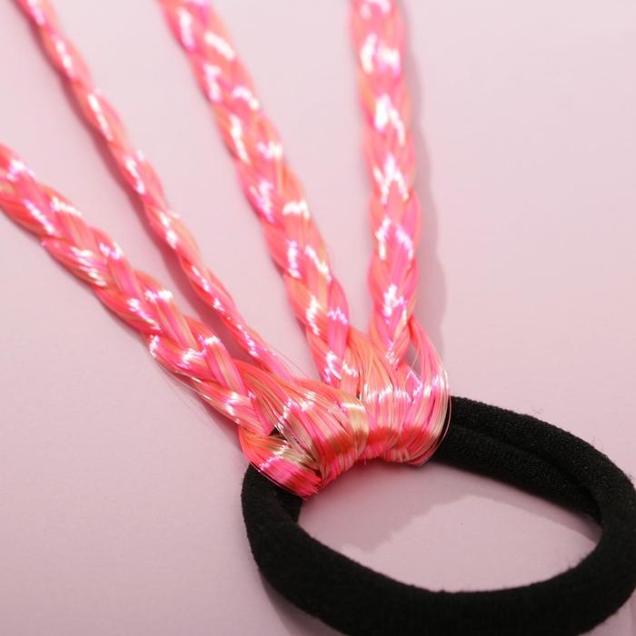 Резинки для волос , детские , цветные косички «Замур-р-чательная ты», d=4 см.