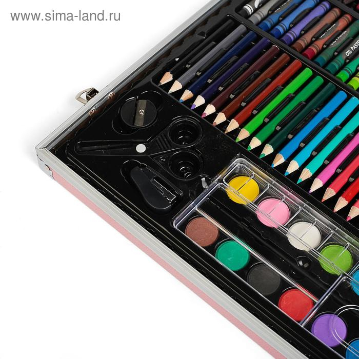 Набор для рисования, в чемоданчике ПВХ, розовый
