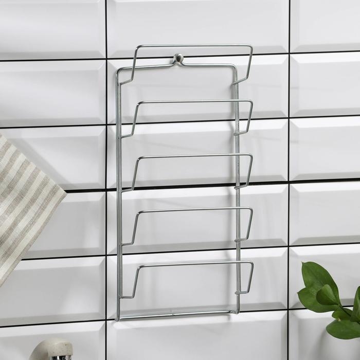 Подвеска для крышек, 5 ярусов, 32×16 см, цвет хром Подвеска для крышек, 5 ярусов, 32×16 см, цвет хром