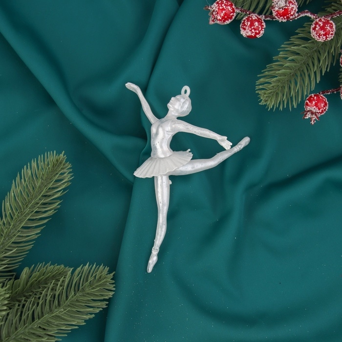 Украшение ёлочное Украшение ёлочное "Балерина в танце" 13х8, белый