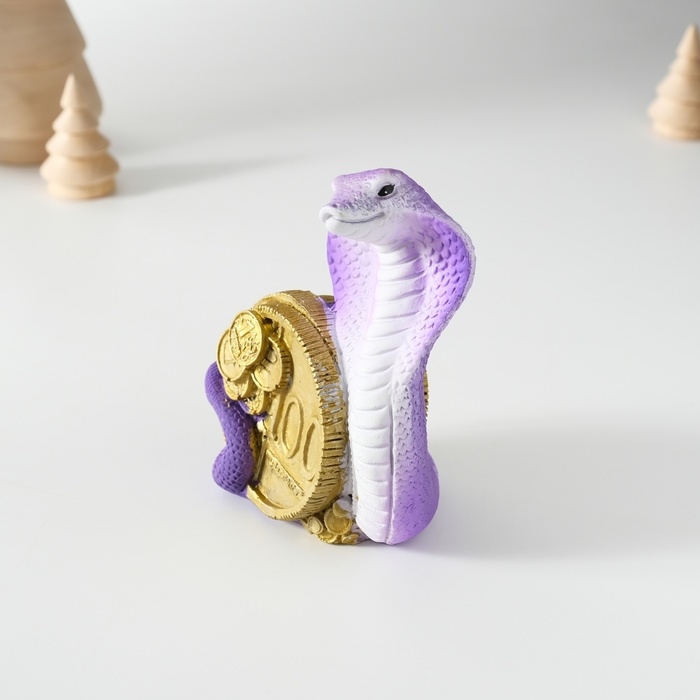Копилка полистоун Копилка полистоун "Кобра с монетой" МИКС 8,5х6,5х10,5 см