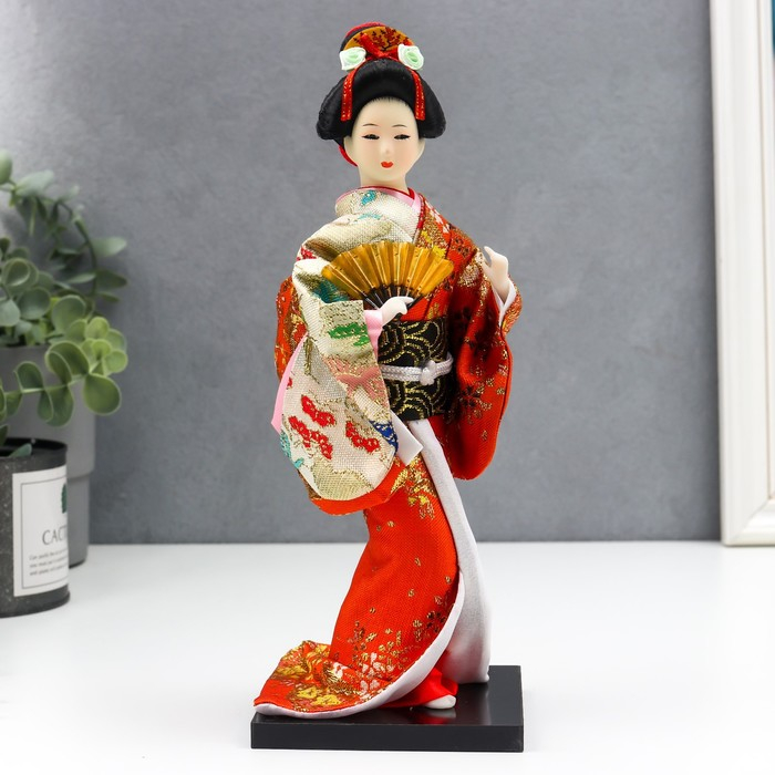 Кукла коллекционная  Кукла коллекционная "Гейша с веером" МИКС 27х9,5х9,5 см