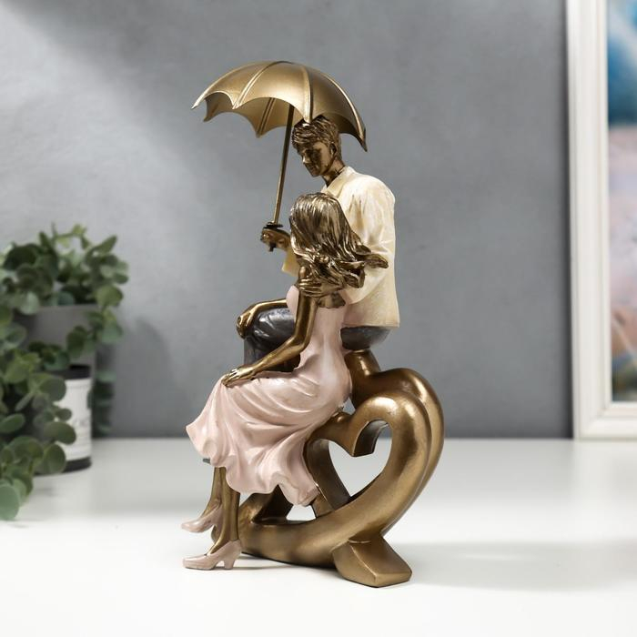 Сувенир полистоун Сувенир полистоун "Пара на сердце под зонтом" 22,5х11х14,5 см