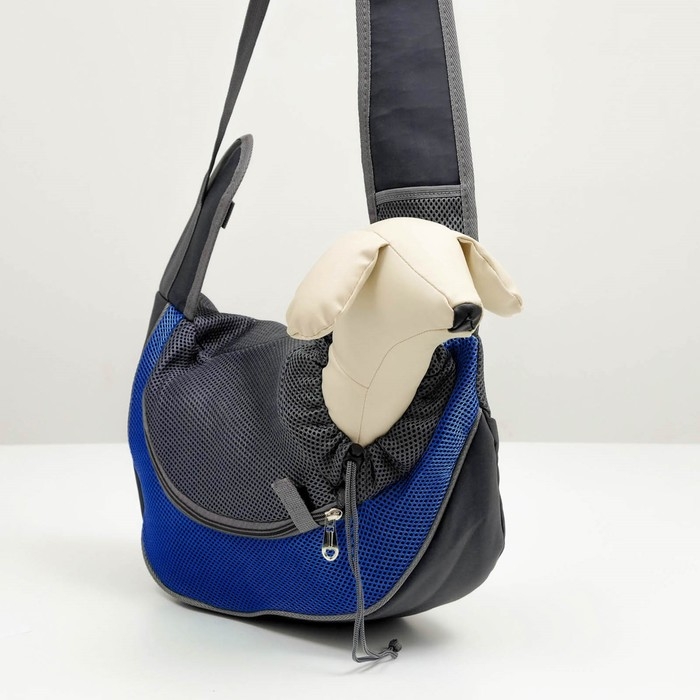 Сумка-переноска Сумка-переноска "Слинг" для животных, 42 х 25 см, синяя