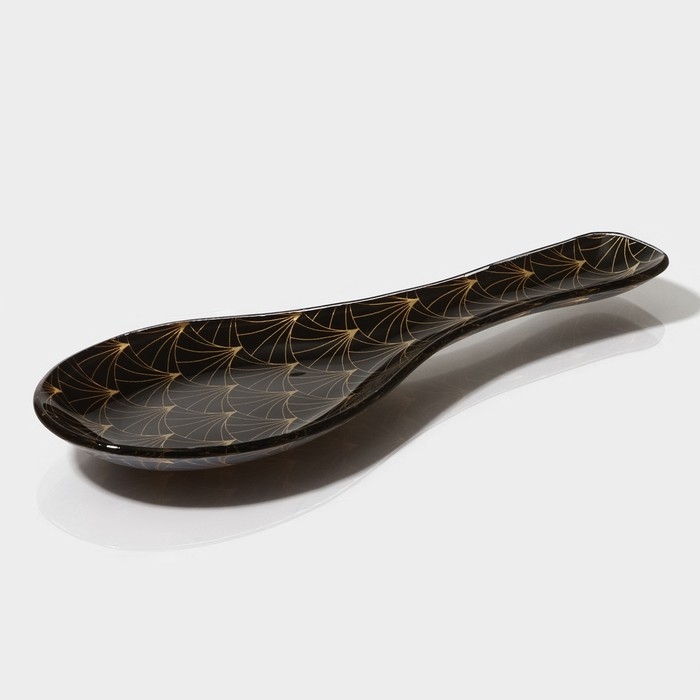 Подставка стеклянная под ложку Доляна «Золотое перо», 23,5×8,3 см Подставка стеклянная под ложку Доляна «Золотое перо», 23,5×8,3 см