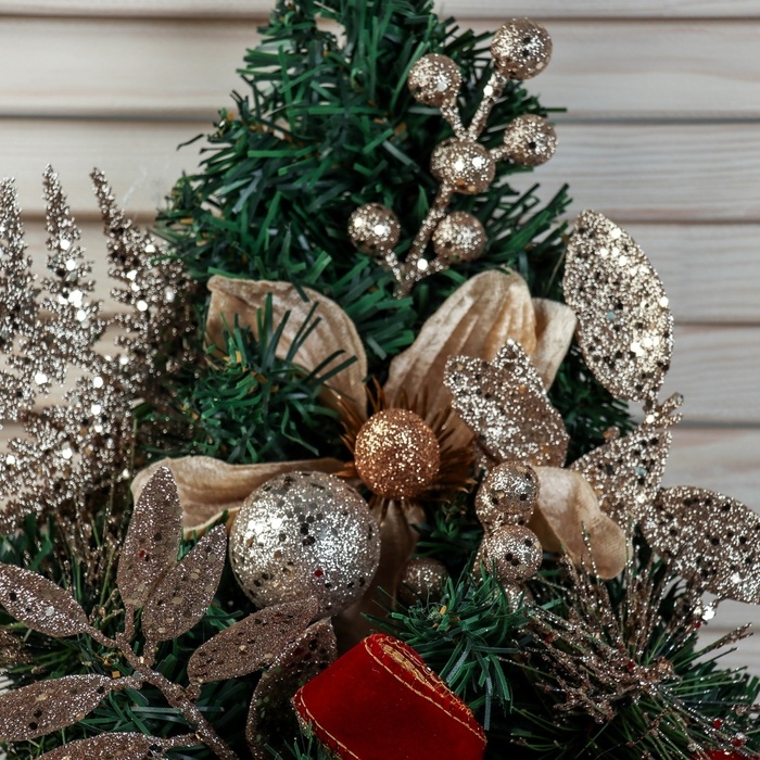 Ёлка декор настенная  Ёлка декор настенная "Магнолия золотая" 40х24 см