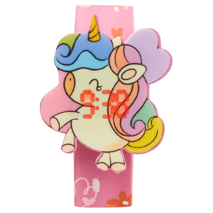 Часы наручные электронные, детские, Часы наручные электронные, детские, "Единорог", ремешок l-22.5 см