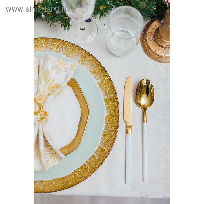 Столовые приборы из нержавеющей стали Magistro &laquo;Версаль&raquo;, 4 предмета, цвет ручек белый