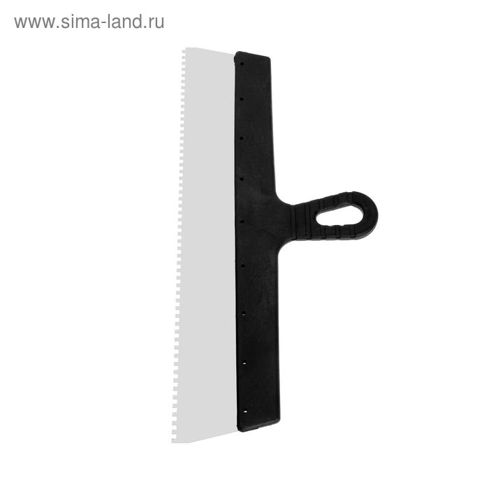 Шпатель зубчатый ЛОМ, 450 мм, зуб 4 мм, нержавеющая сталь Шпатель зубчатый ЛОМ, 450 мм, зуб 4 мм, нержавеющая сталь