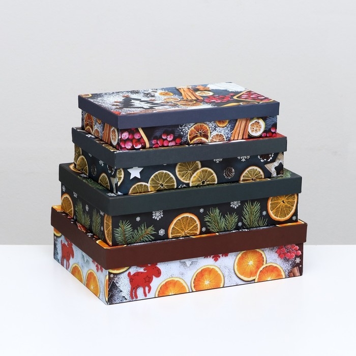 Набор коробок 4 в 1 Набор коробок 4 в 1 "С Новым годом", 30 х 20 х 8 - 24 х 14 х 5 см