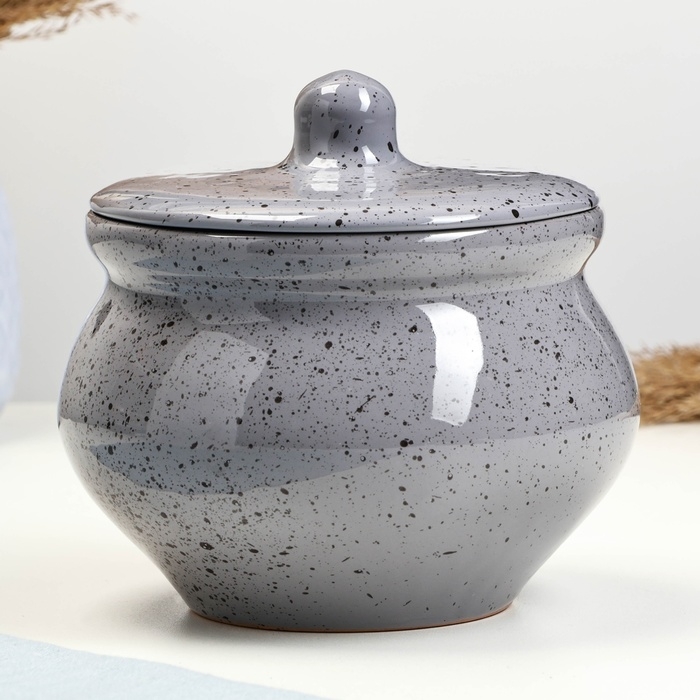 Горшок керамический для запекания №10, 1,3л / 16х13см, туман Горшок керамический для запекания №10, 1,3л / 16х13см, туман