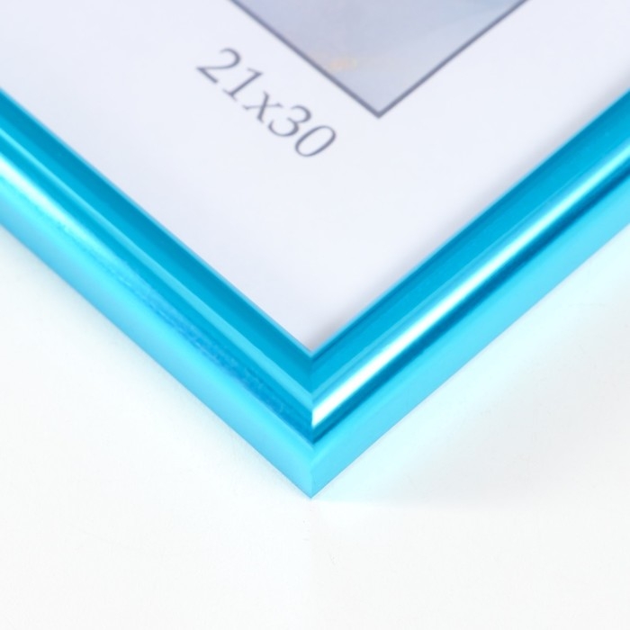 Фоторамка пластик Фоторамка пластик "Радуга" 21х30 см, аквамарин металлик