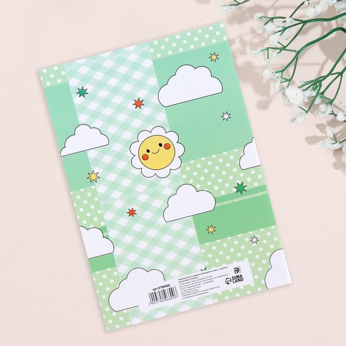 Свидетельство о рождении Свидетельство о рождении "Воздушные шары" тиснение, зеленый фон, А5