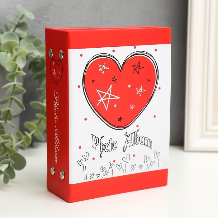 Фотоальбом на 96 фото 10х15 см Фотоальбом на 96 фото 10х15 см "Сердца, любовь" МИКС 16,5х12,5х5 см