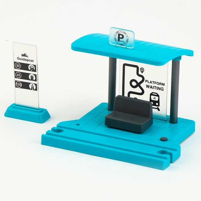 Детская остановка, со знаками дорожного движения для железной дороги, 15 × 12,5 × 11 см Детская остановка, со знаками дорожного движения для железной дороги, 15 × 12,5 × 11 см