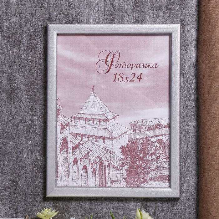 Фоторамка сосна с19 серебро 18х24 см (пластиковый экран) Фоторамка сосна с19 серебро 18х24 см (пластиковый экран)