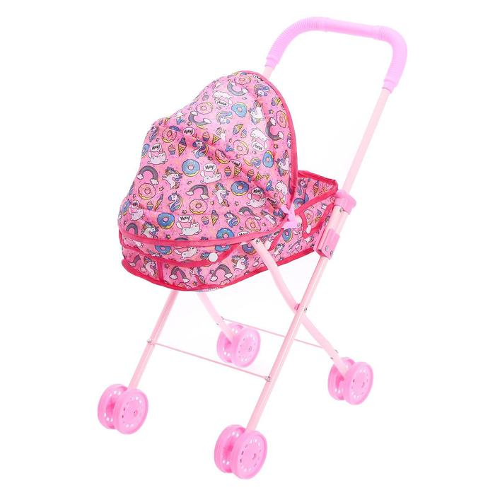 Коляска для кукол «Сладкая поняшка» универсальная, металлический каркас Коляска для кукол «Сладкая поняшка» универсальная, металлический каркас