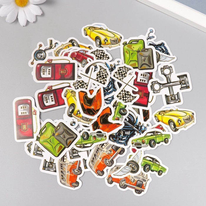 Наклейки для творчества Наклейки для творчества "Адреналин и скорость" тиснение серебро набор 48 шт 9х7х0,8 см