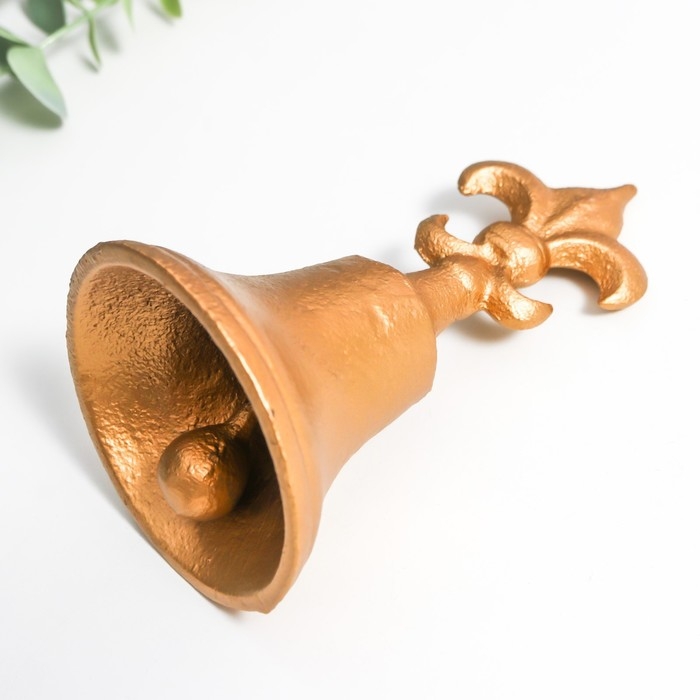 Колокол сувенирный чугун  Колокол сувенирный чугун "Геральдическая лилия" золото 13х7х7 см