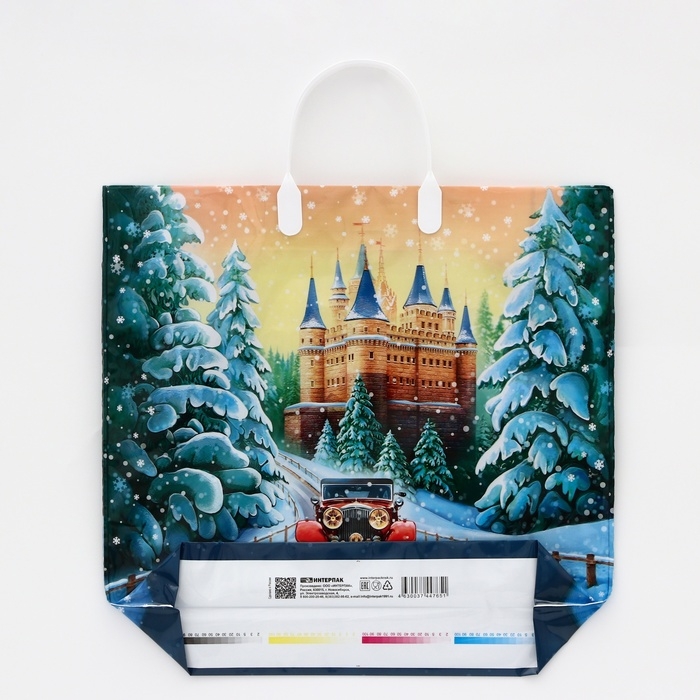 Пакет Пакет "Сказочный путь", полиэтиленовый с пластиковой ручкой, 38х35 см, 90 мкм
