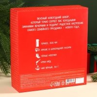 Подарочный набор «Тепла и уюта»: чай 50 г, крем-мед 120 г, носки 36-39 р, термос 500 мл, арахис в глазури 100 г