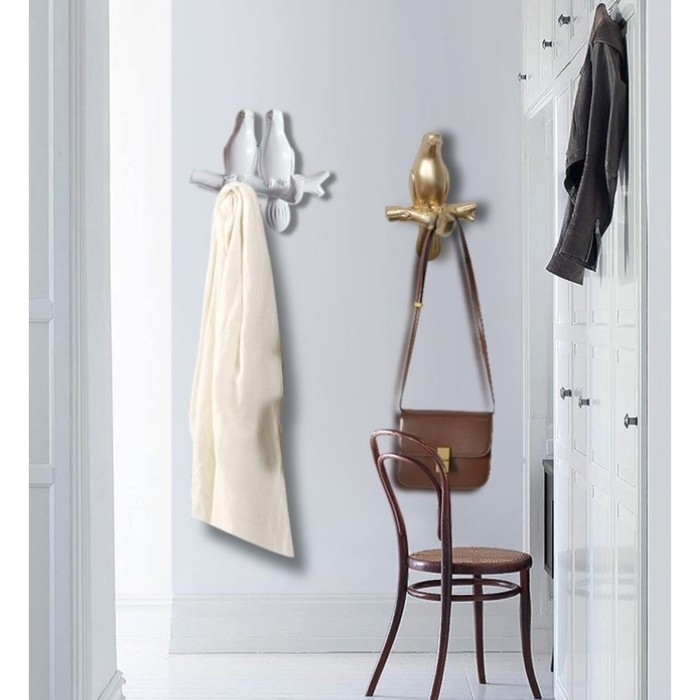 Декор настенный-вешалка Декор настенный-вешалка "Голубь", 10,5 x 7 см, белый